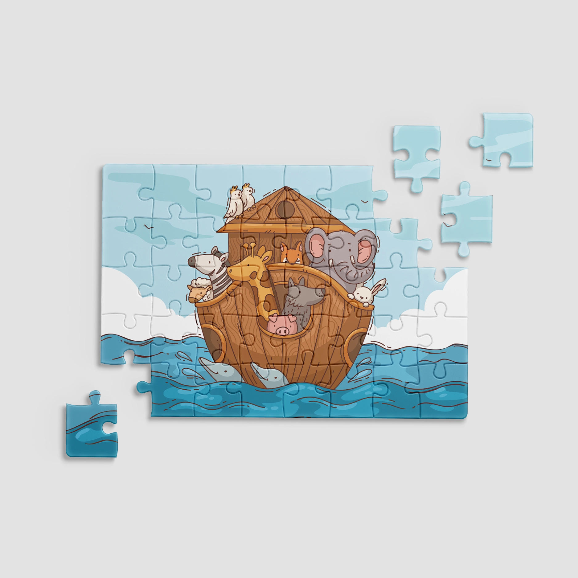 Puzzle, cadou copii - Arca lui Noe 13x18cm